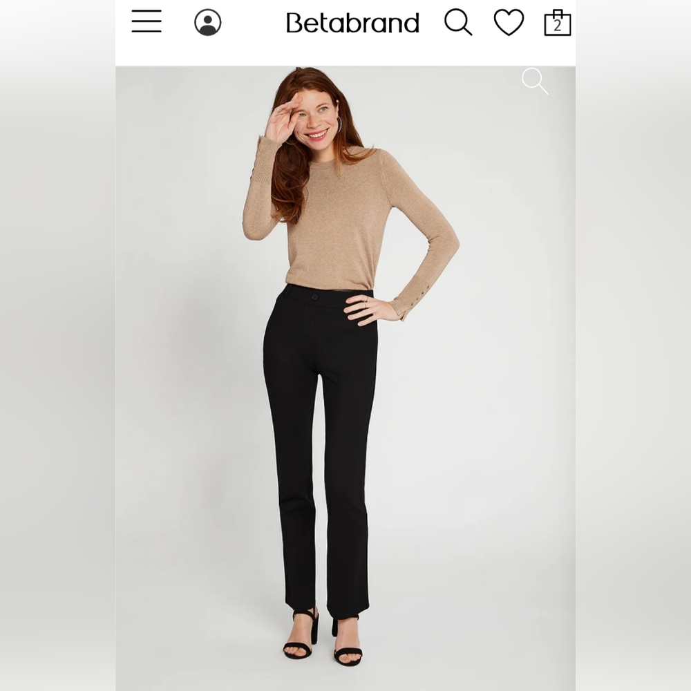 Betabrand Classic Dress Pant Yoga Pant - EUC Straight Leg